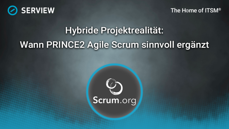 Grafik Hybride Projektrealität: Wann PRINCE2 Agile Scrum sinnvoll ergänzt